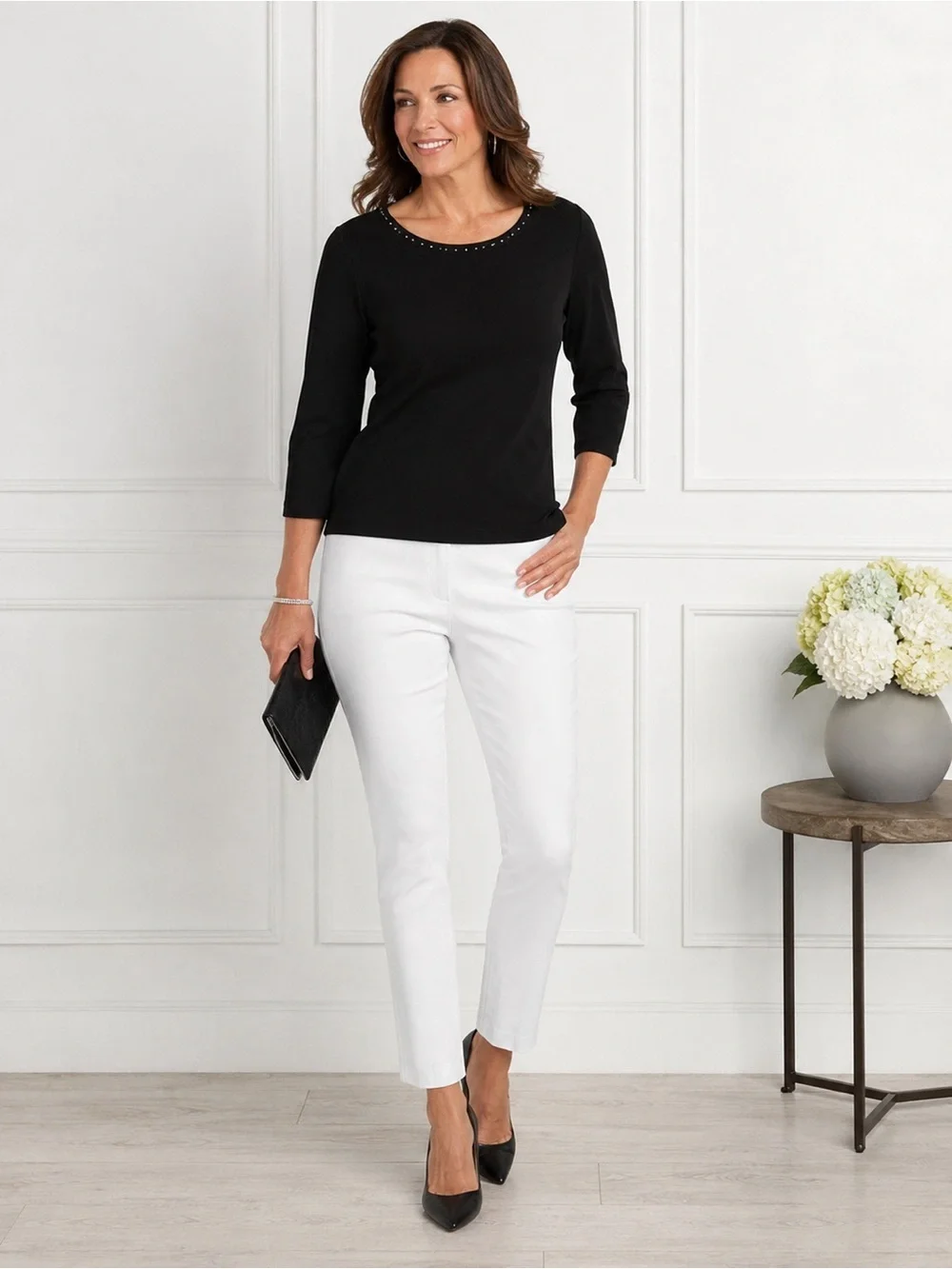 NWT Alfred Dunner Allure White Petite Stretch Pants 6P Modern Fit